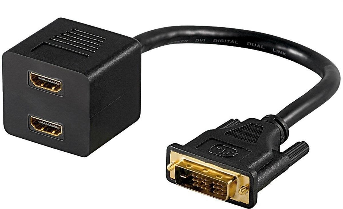 Goobay MMK ADAP 18+1 DVI-D <gt/> 2x HDMI 2 x HDMI F Zwart